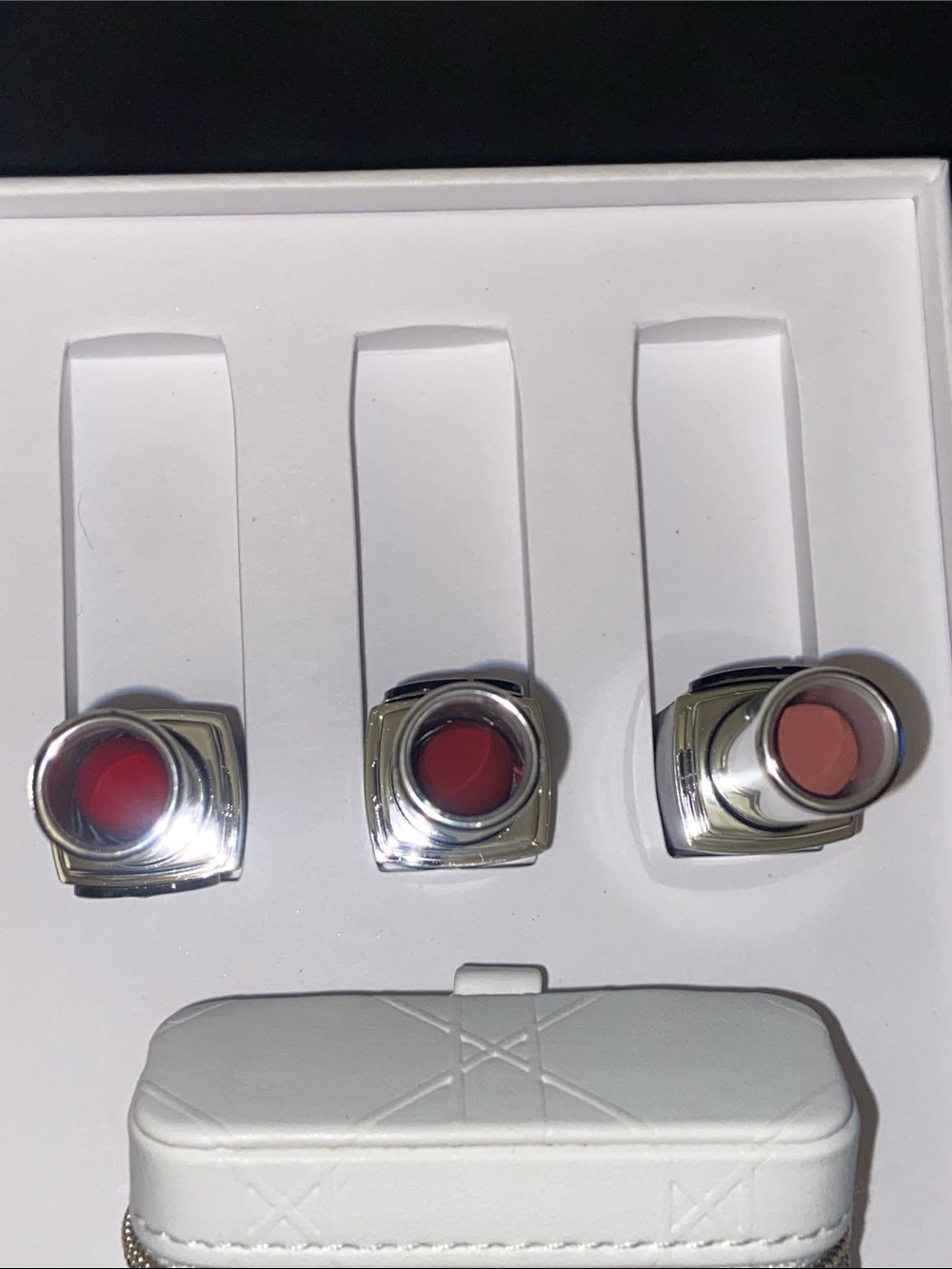 Dior lipstick holder and 3 mini lipsticks New in box and gift bag - Picture 5 of 11